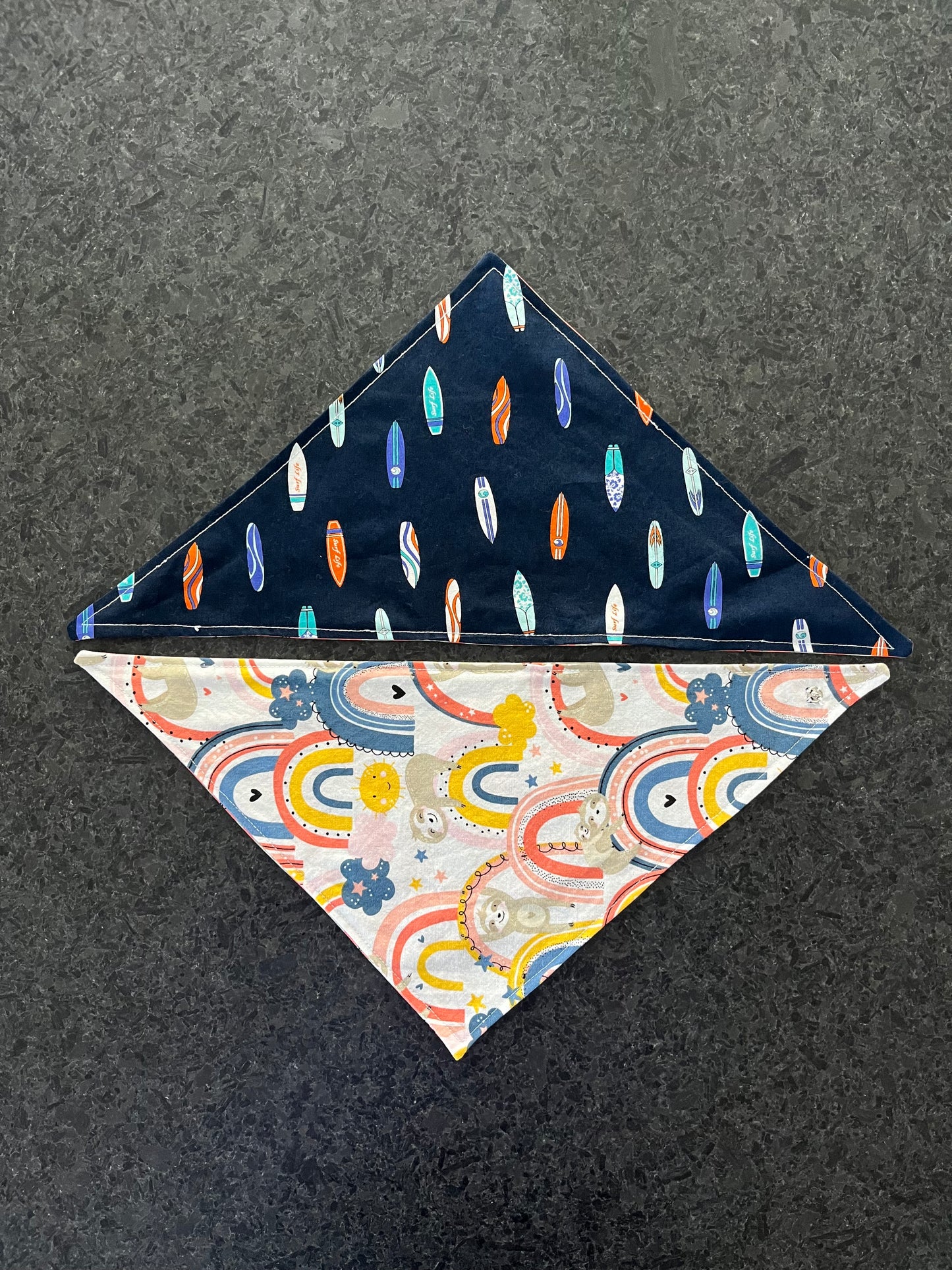 Sloths & Surf Reversible Dog Bandana