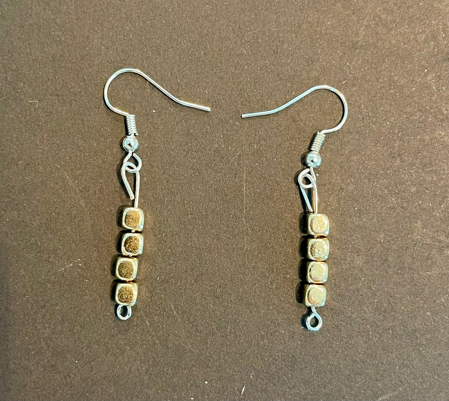 Gold Square Earrings