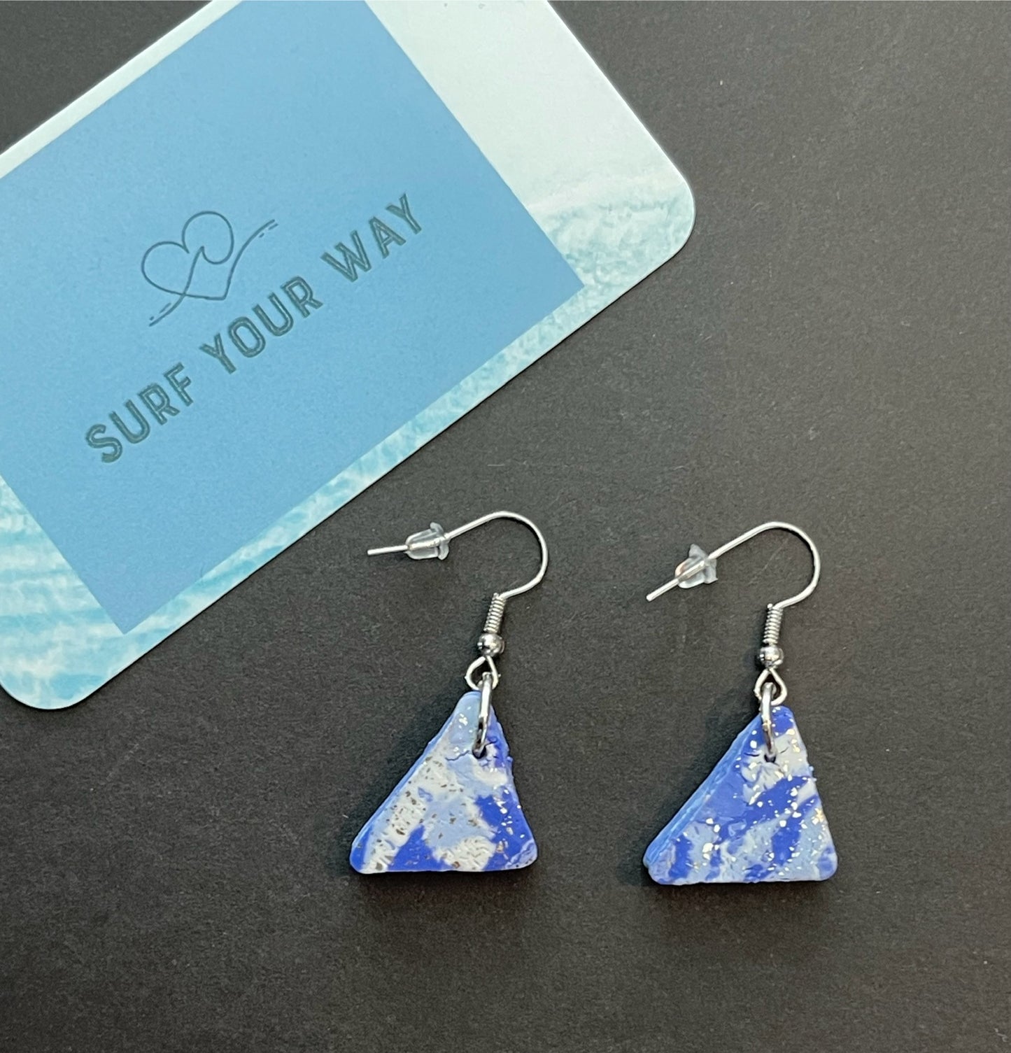 The Lavender Triangle Clay Earrings