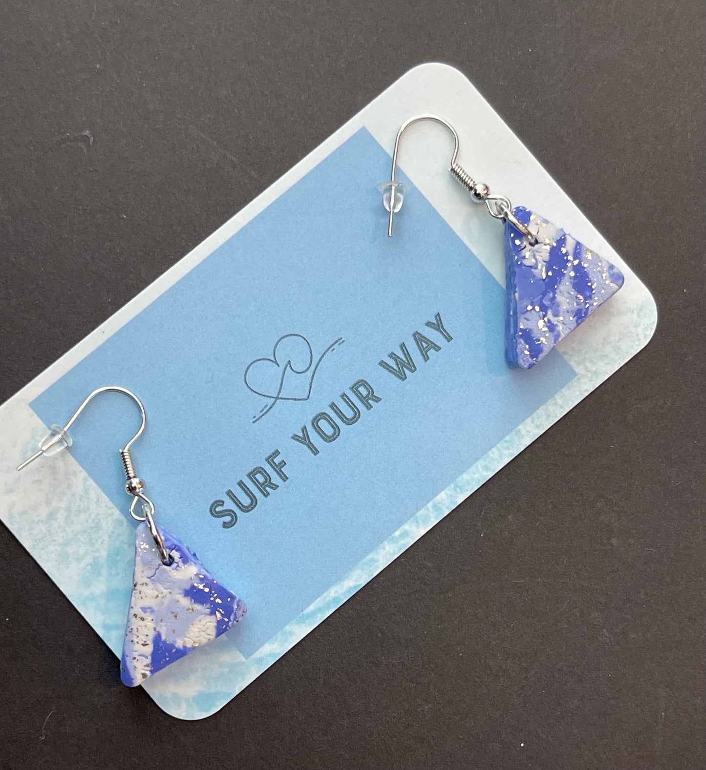 The Lavender Triangle Clay Earrings