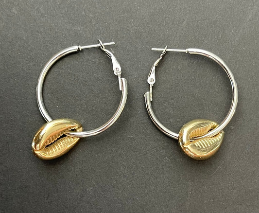 The Silver & Gold Shell Earrings