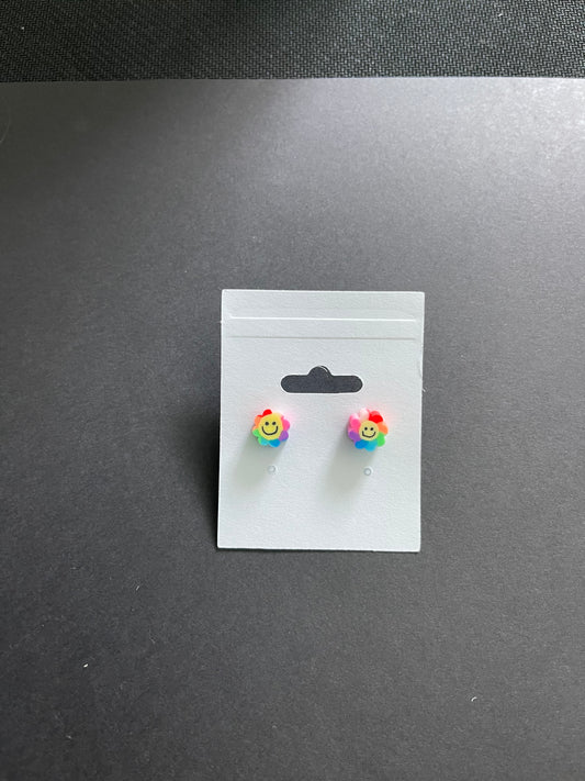 The Happy Rainbow Flower Stud Earrings
