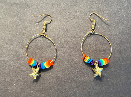 The Rainbow Starfish Earrings